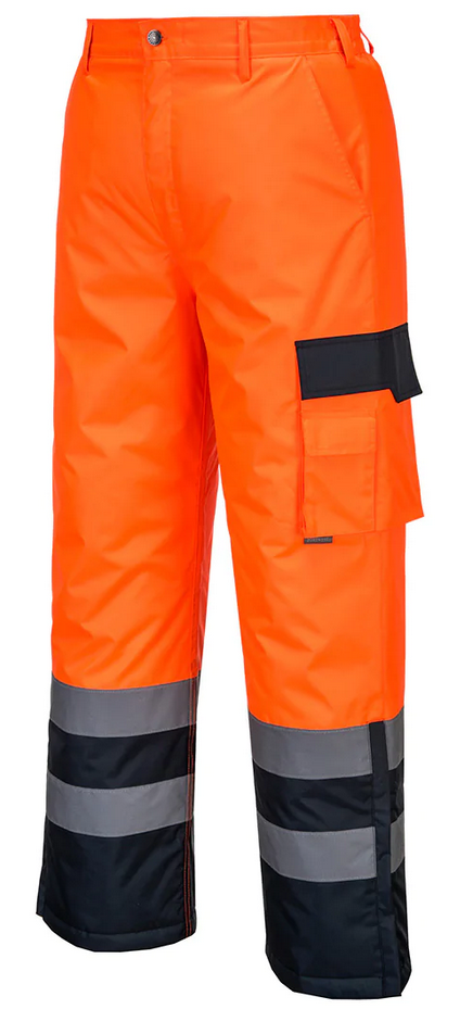 Штани сигнальні утеплені PORTWEST S686 Hi Vis Contrast Trousers-Lined L Помаранчево-темно-синій (S686ONRL)