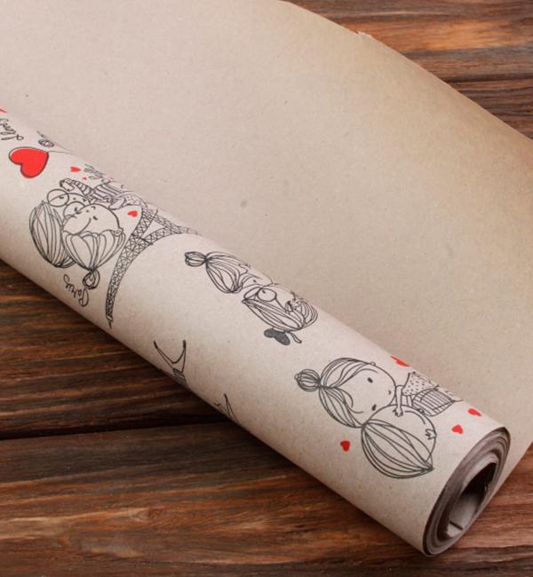 Подарочная бумага для упаковки Love 8 мx70 см Крафт (13537470) Подарочная бумага для упаковки Love 8 мx70 см Крафт (13537470)