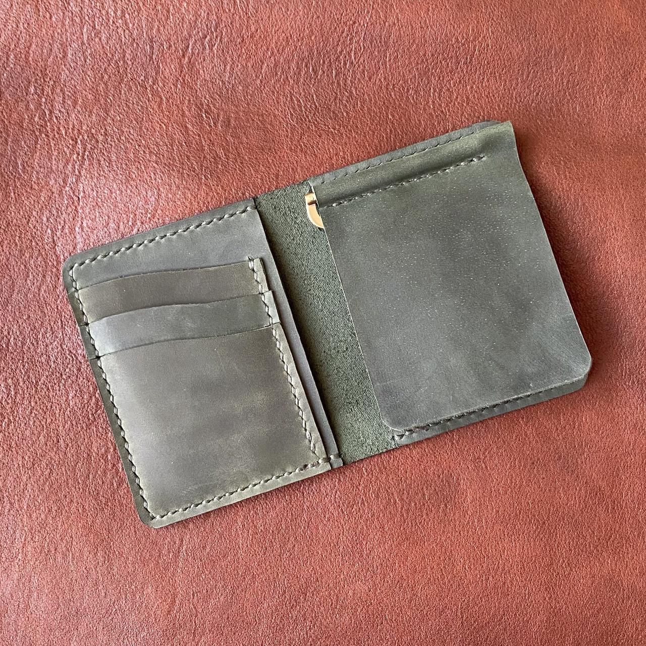 Гаманець ручної роботи Stedley leather з затискачем натуральна шкіра Зелений (2473958932)