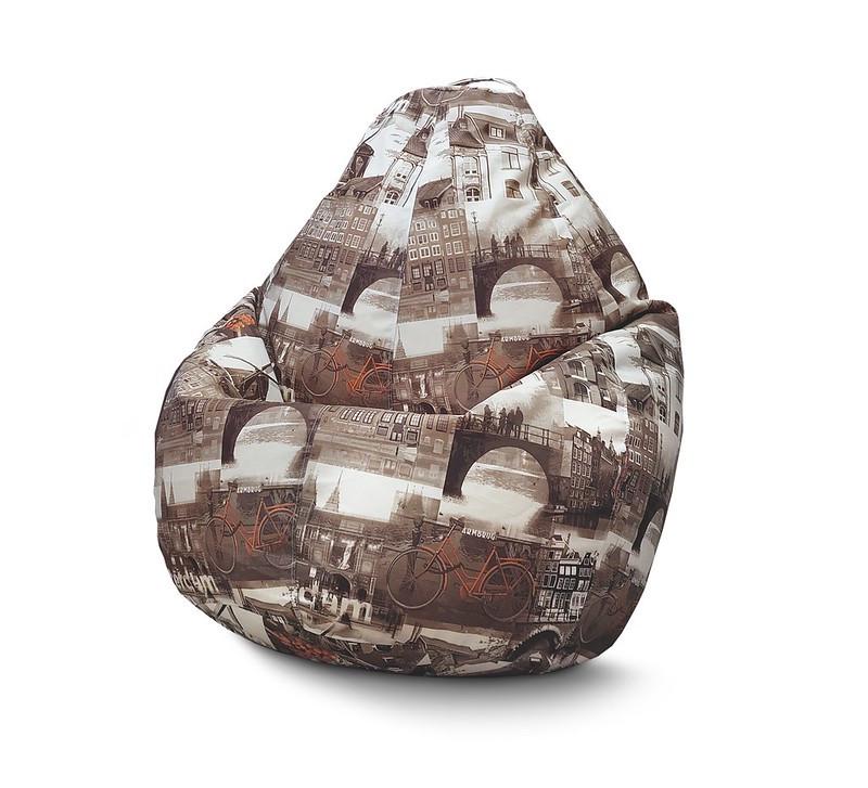 Кресло мешок iPuff Amsterdam Sepia Флок XXL 90х125 см