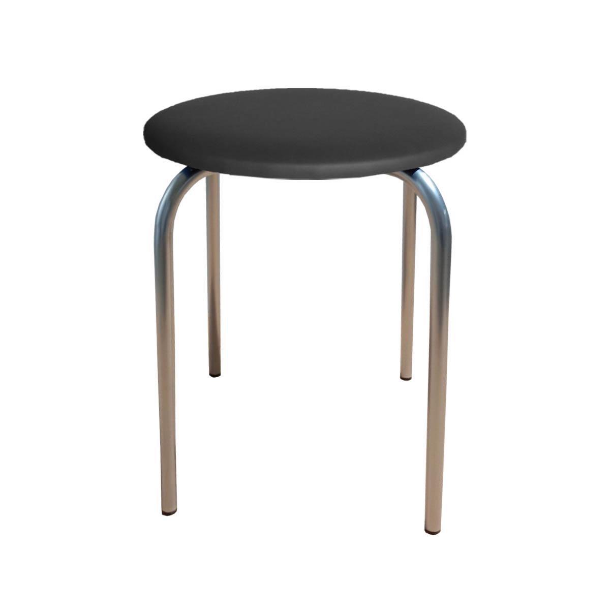 Табурет для кухни Чико кожзаменитель Черный/Алюминий (U26942-99)