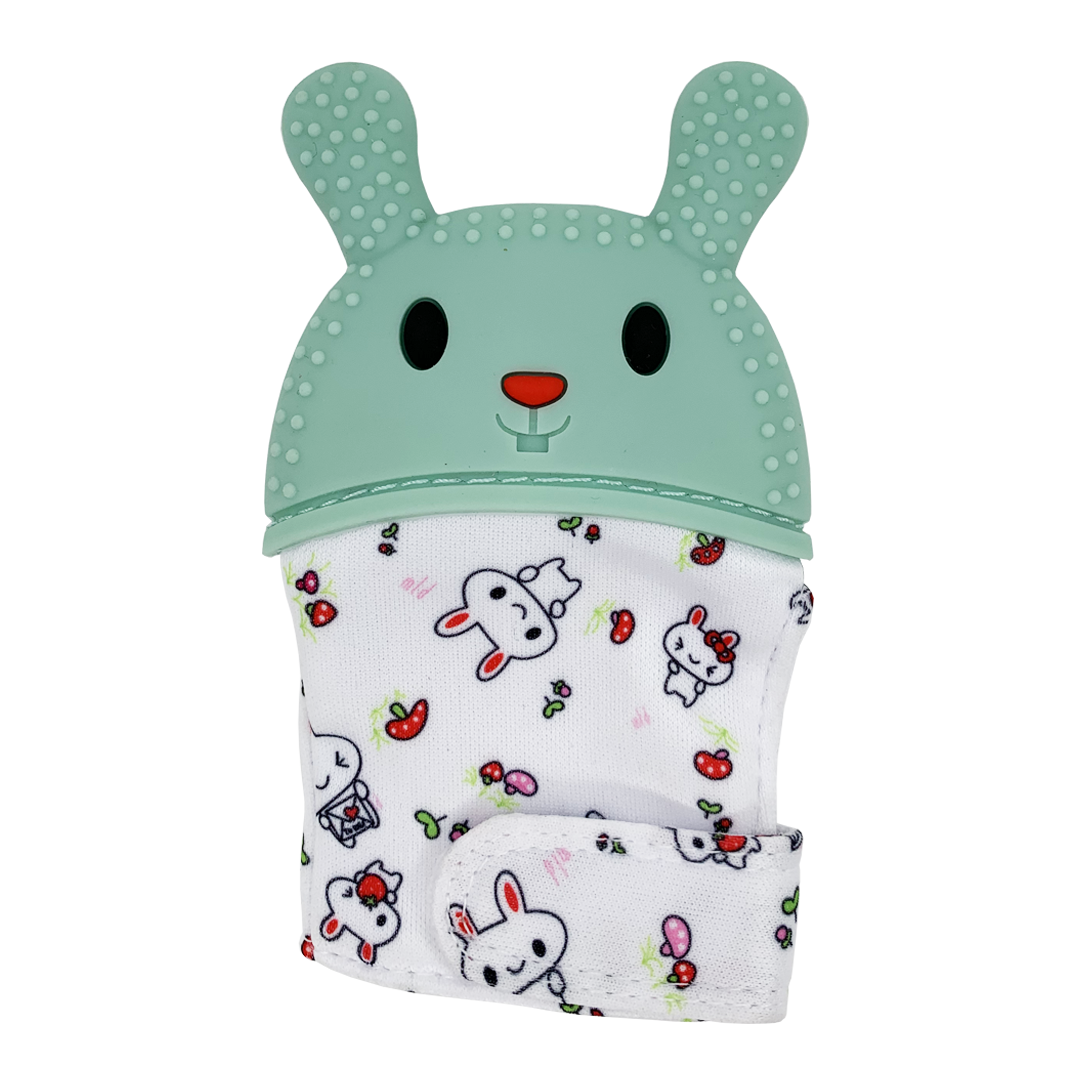 Прорезыватель-перчатка Зайчик Зеленый