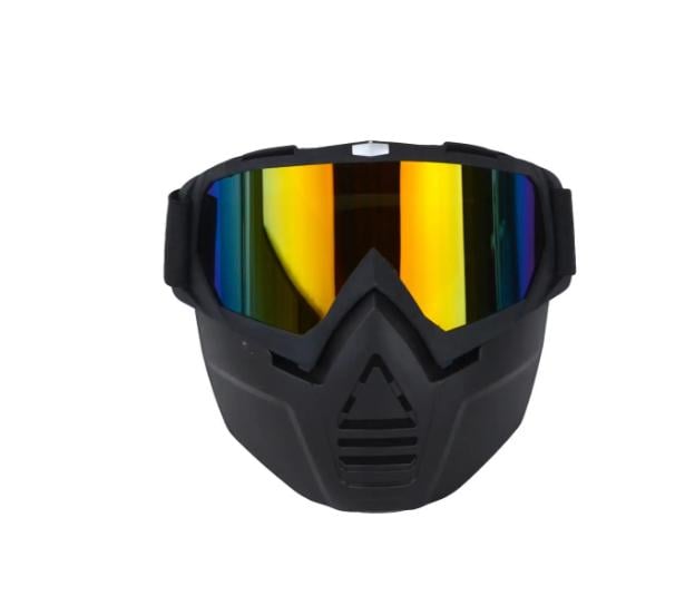 Маска для зимових видів спорту на все обличчя дзеркальна лінза Помаранчевий (МГ-1019-36)