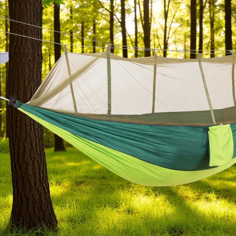 Гамак туристический с москитной сеткой 220x120 см Салатовый (2689943516)