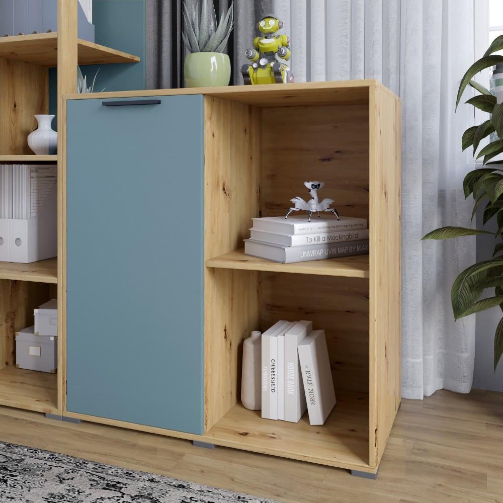 Тумба однодверная Lion Краш 82x43x86 см Дуб артизан/Гранит серый (Lion-044107)