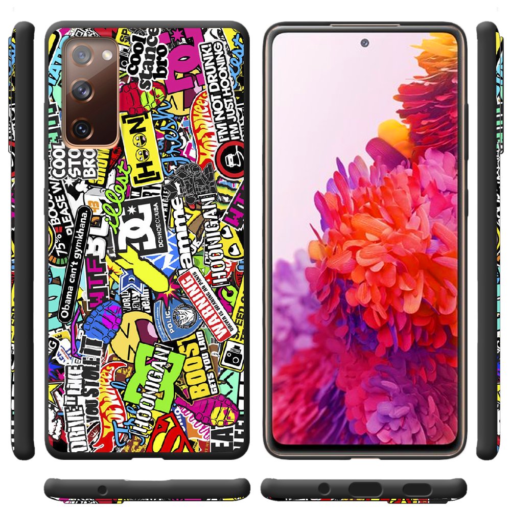 Чохол Boxface Samsung G780 Galaxy S20 FE Multicolored Inscriptions Чорний силікон (41035-up880-41529) - фото 2