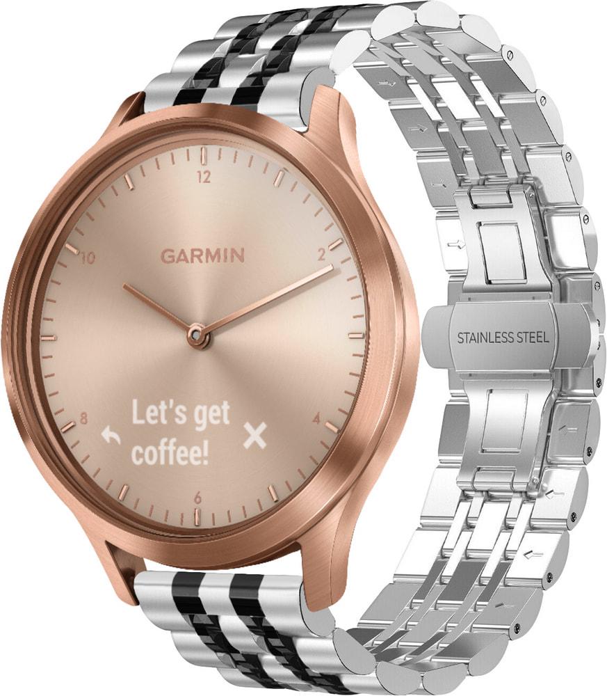 Браслет металлический Spinye Line для Garmin Vivomove HR Silver Black (29018-69)