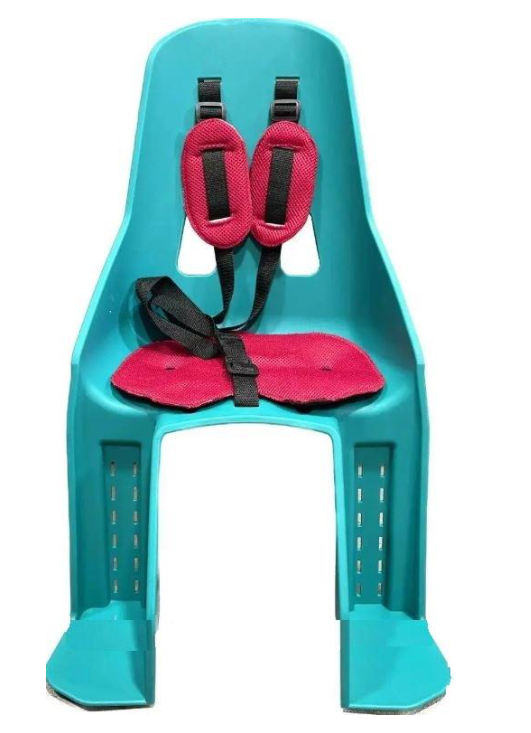 Детское велокресло КОЛЕСО крепление на багажник литое Зеленый (50000724) - фото 1