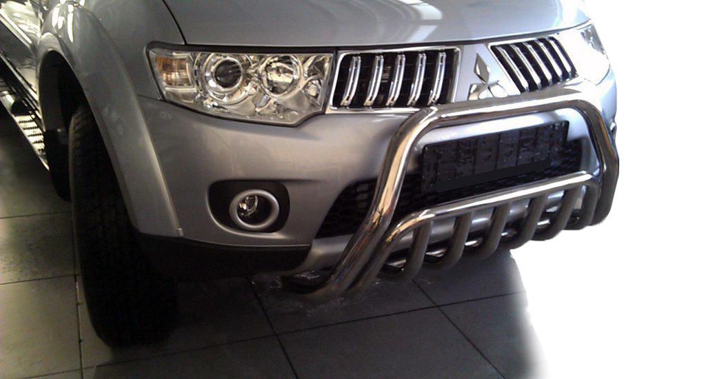 Передняя защита WT002 CAN для Mitsubishi Pajero Sport 2008-2015 гг. нержавеющая сталь Хром
