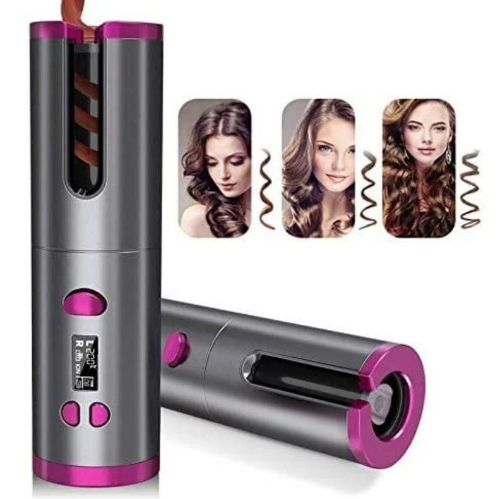 Стайлер для завивки волосся Ramindong Hair curler WM-002 бездротовий з керамічним покриттям Сіро-рожевий - фото 4