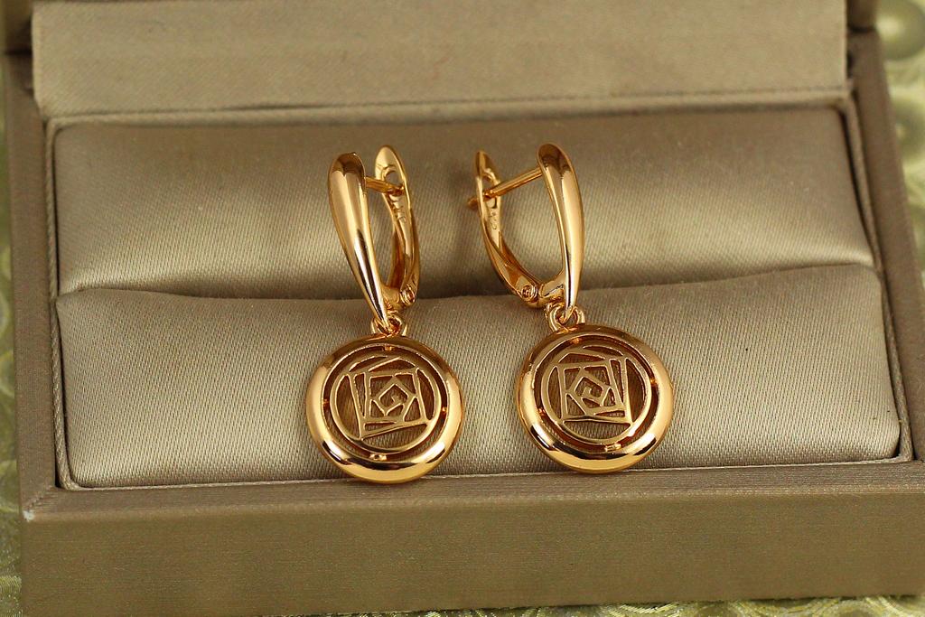 Серьги подвески Xuping Jewelry Генезис 2,7 см Золотистый