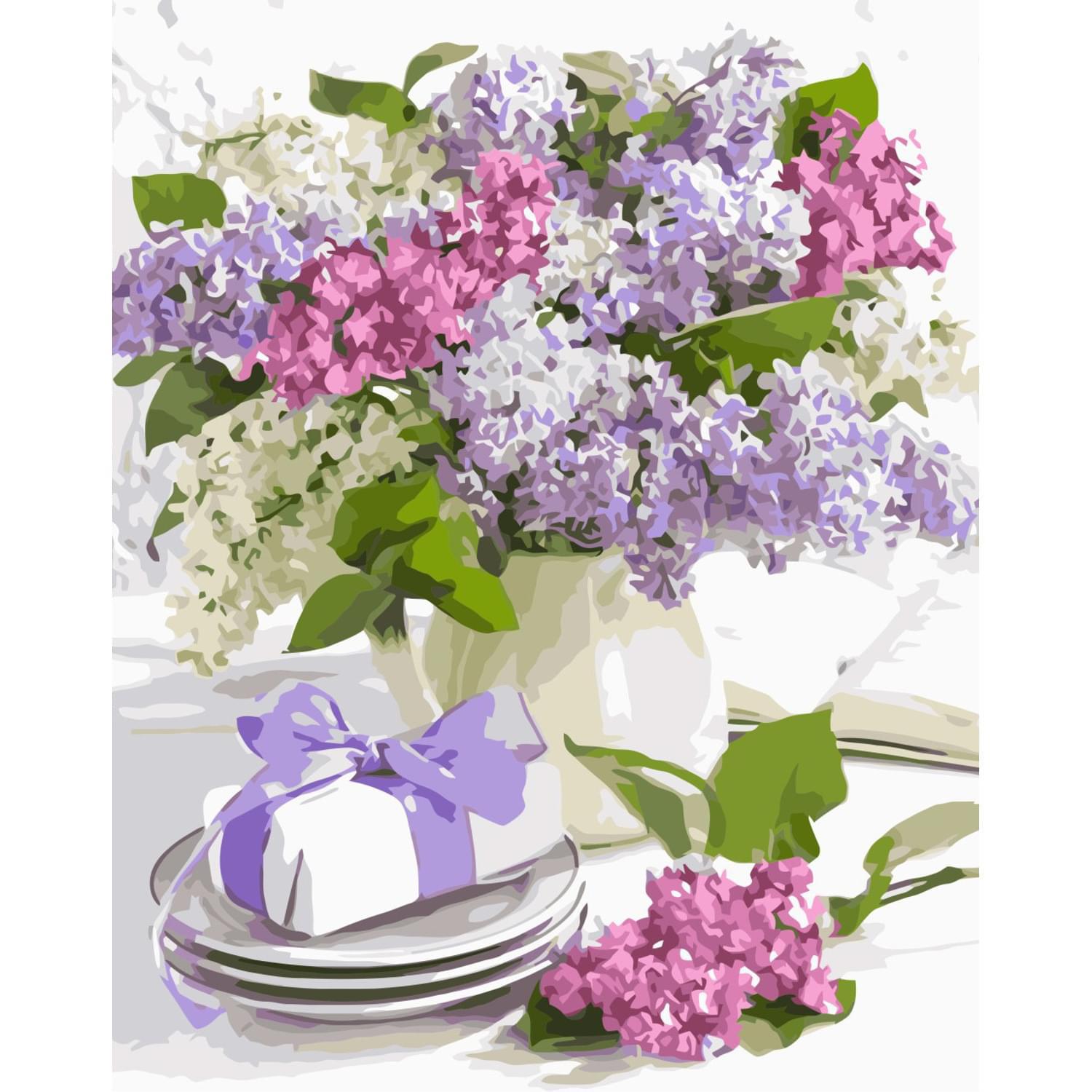 Картина по номерам Strateg Весенний сервиз 40x50 см (VA-3323)