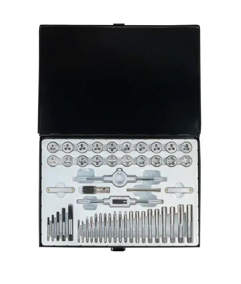 Набор метрических/дюймовых метчиков и плашек Scheppach SCH-M050-3 в металлическом кейсе 50 шт. М3-М8 (SCH-M050-3) - фото 2