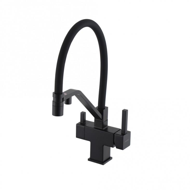 Смеситель для кухни на две воды Gappo G4395-66 Черный (1046080)