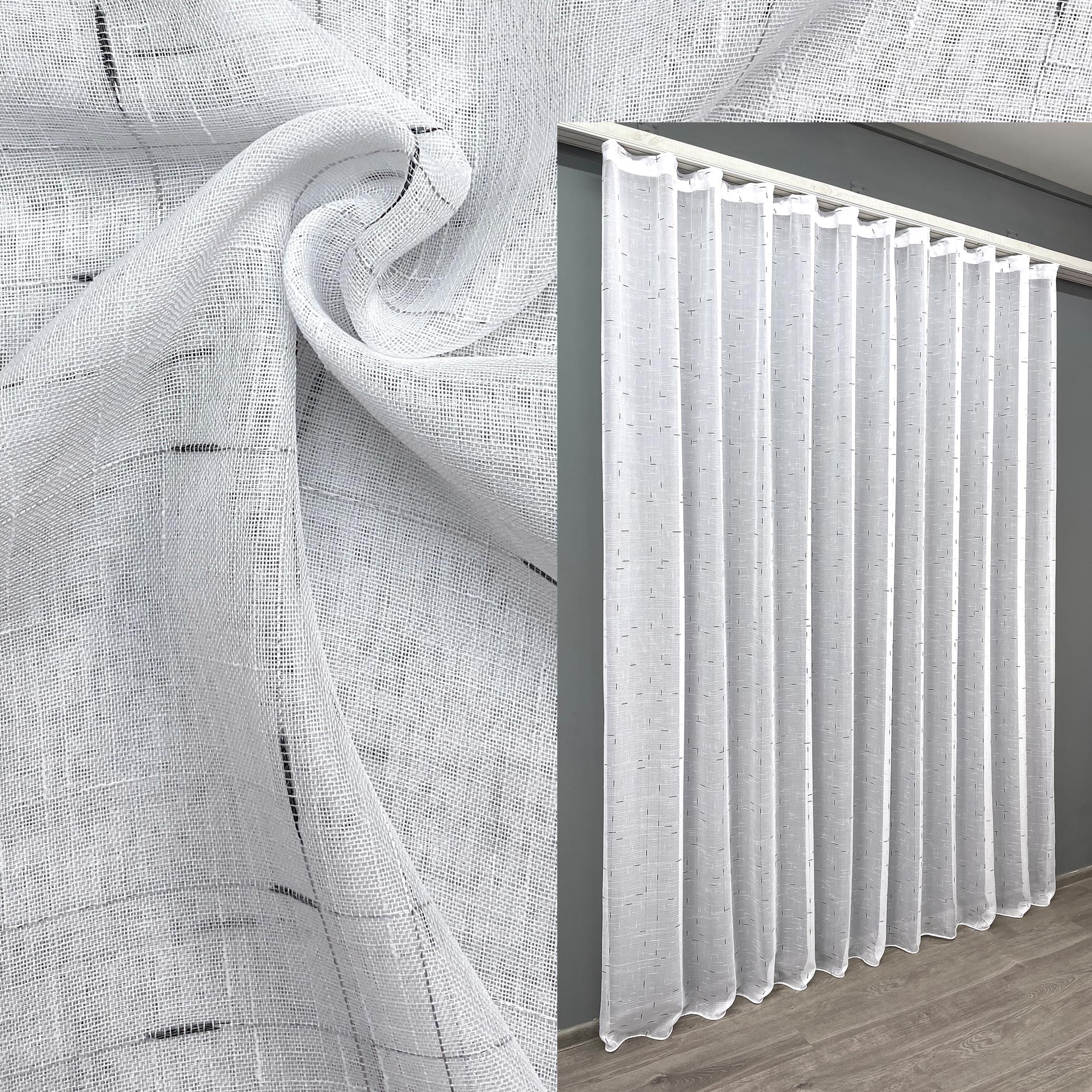 Тюль VR-Textil 1209т Івонна льон 300х250 см Білий/Венге (43-051) - фото 2