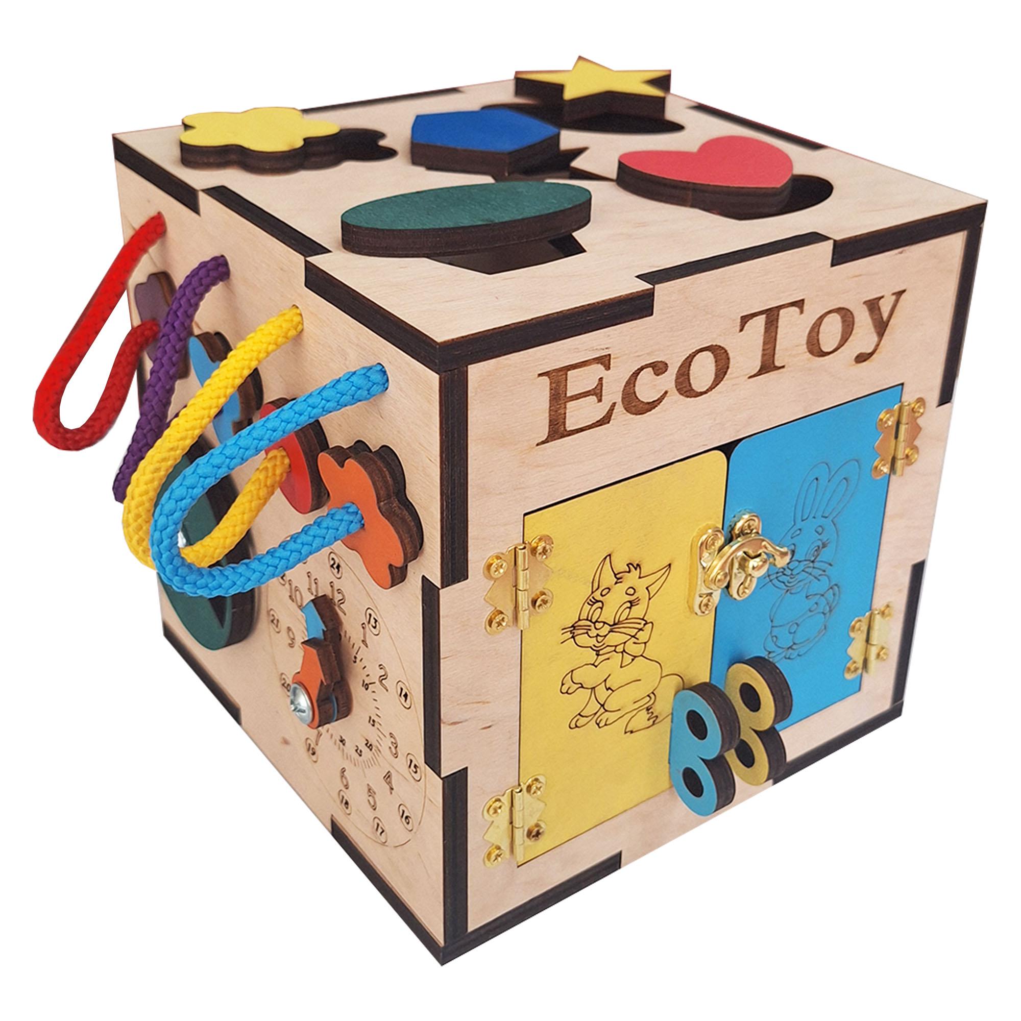 Развивающая игрушка Бизикуб Мини ecoToy 15х15х15 см (111003)