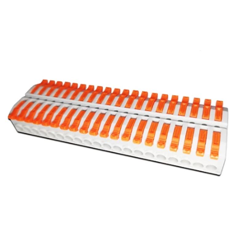 Клемма проходная Tactix 0,08-4 мм2 32А 20х1-20х1 одинарная 29,8х104,6х14,4 мм Оранжевый (KV227-20)