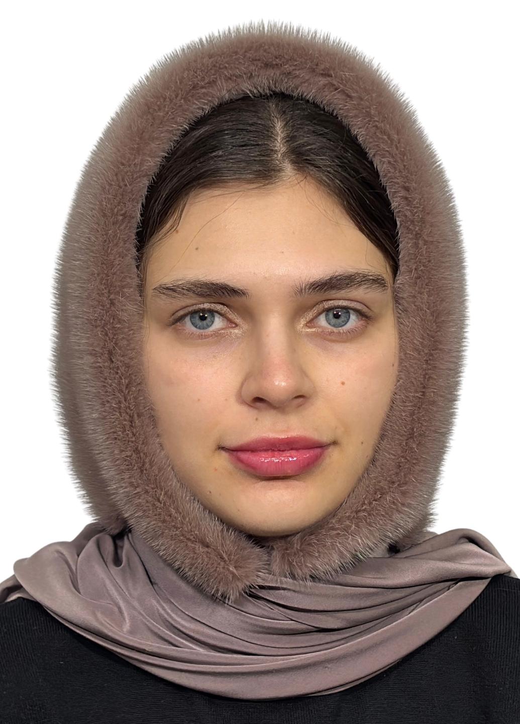 Платок женский из меха норки Меховой стиль Паук Светлый кофе One size (001/O)