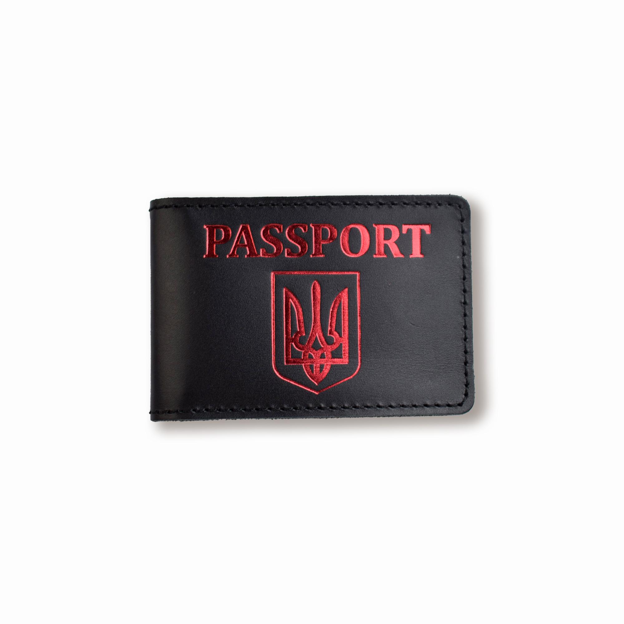 Обкладинка для ID-картки PASSPORT з гербом Чорний із червоним