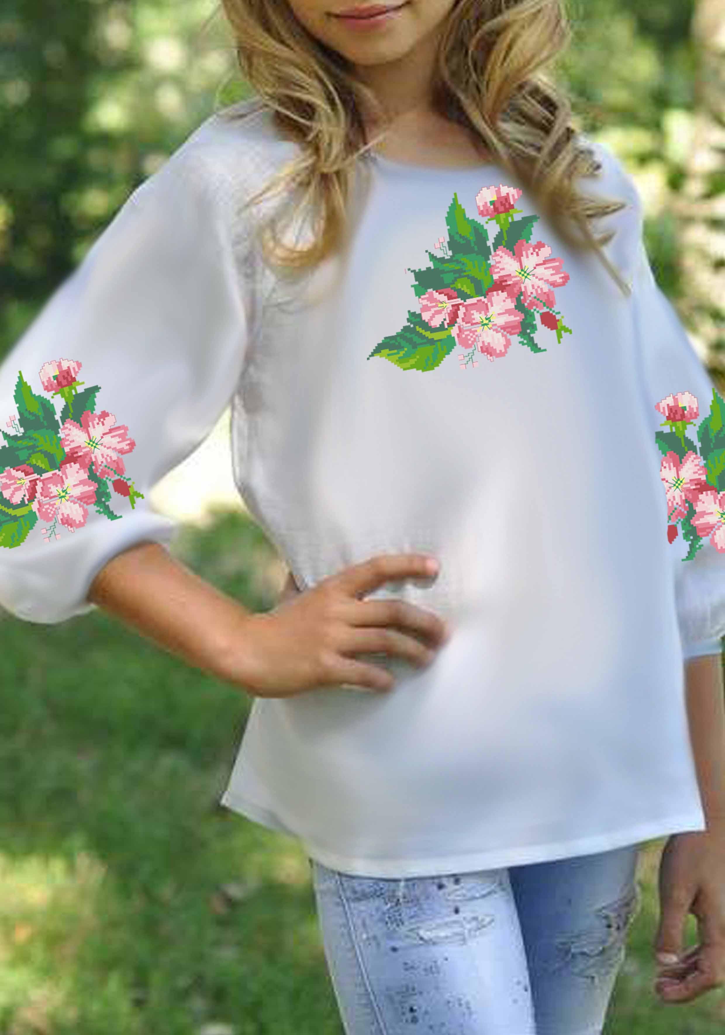 Заготовка для вышивки нитками/бисером для девочки домотканое полотно (СДД-46)