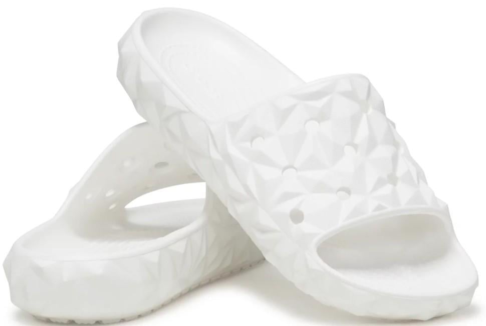 Шльопанці жіночі Crocs Classic Slide Geometric White р. 39-40 Білий (24021)