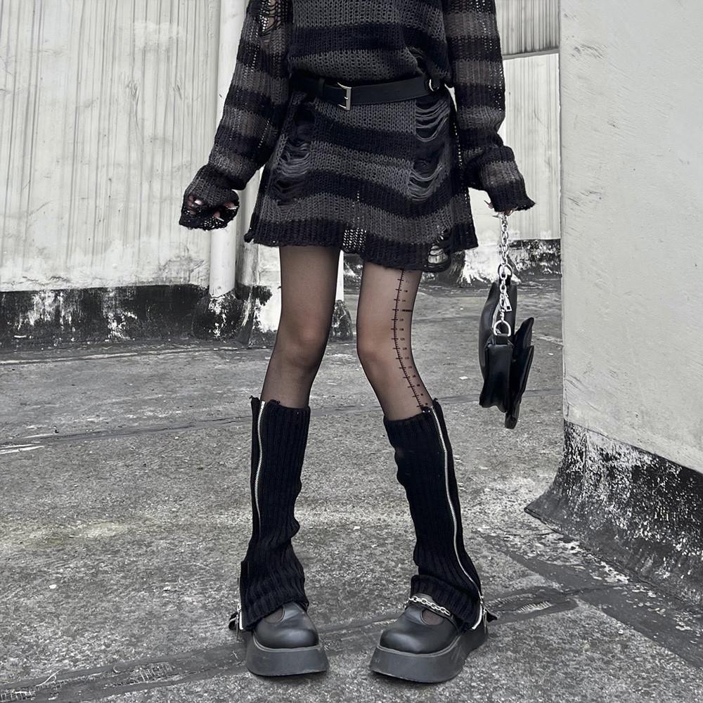 Гетри з блискавкою в рубчик One size Чорний (2332) - фото 2 Гетри з блискавкою в рубчик One size Чорний (2332) - фото 2