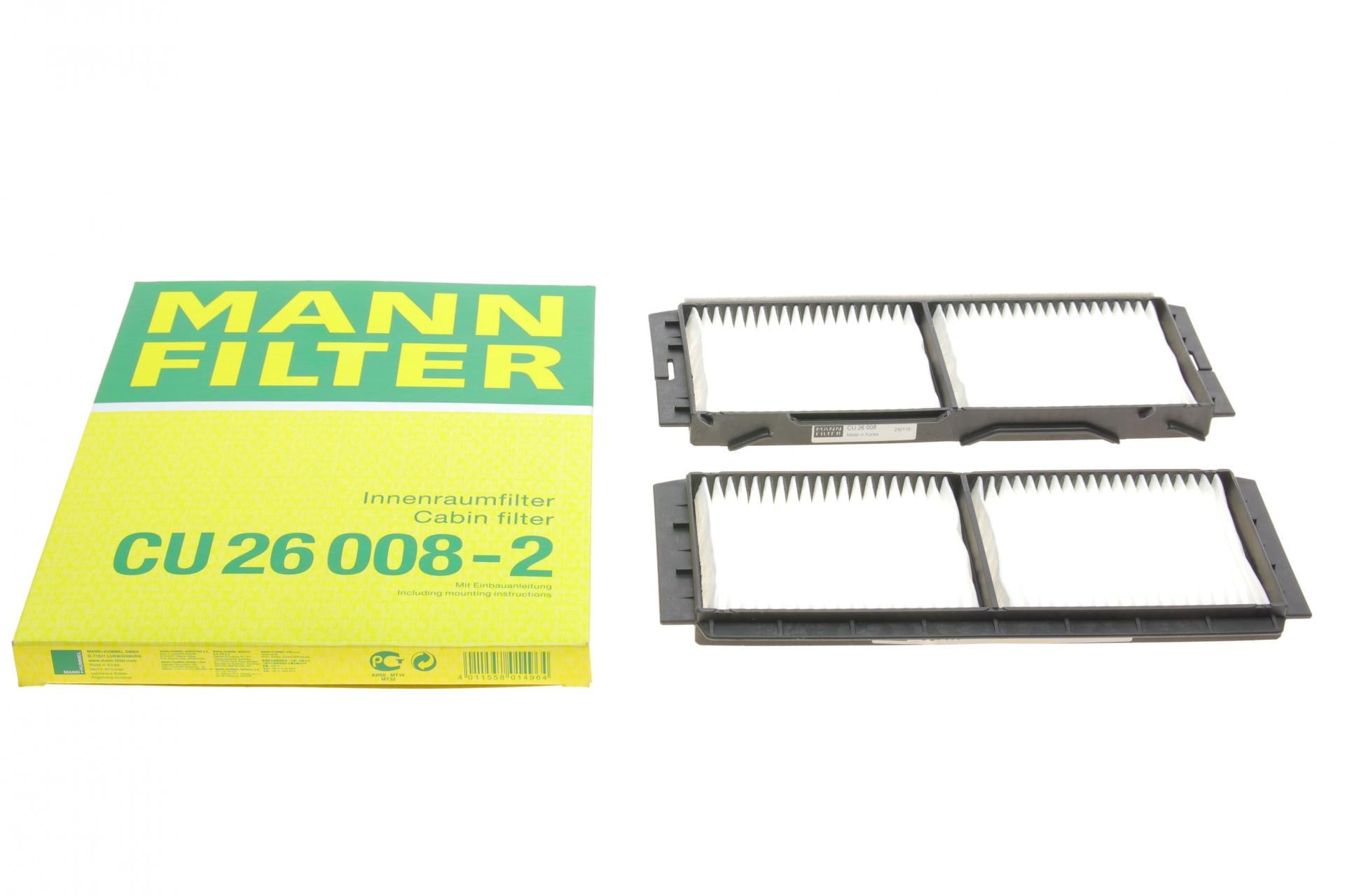 Фільтр салону Mann-Filter для Mazda 3 08-14 2 шт. (CU 26008-2)