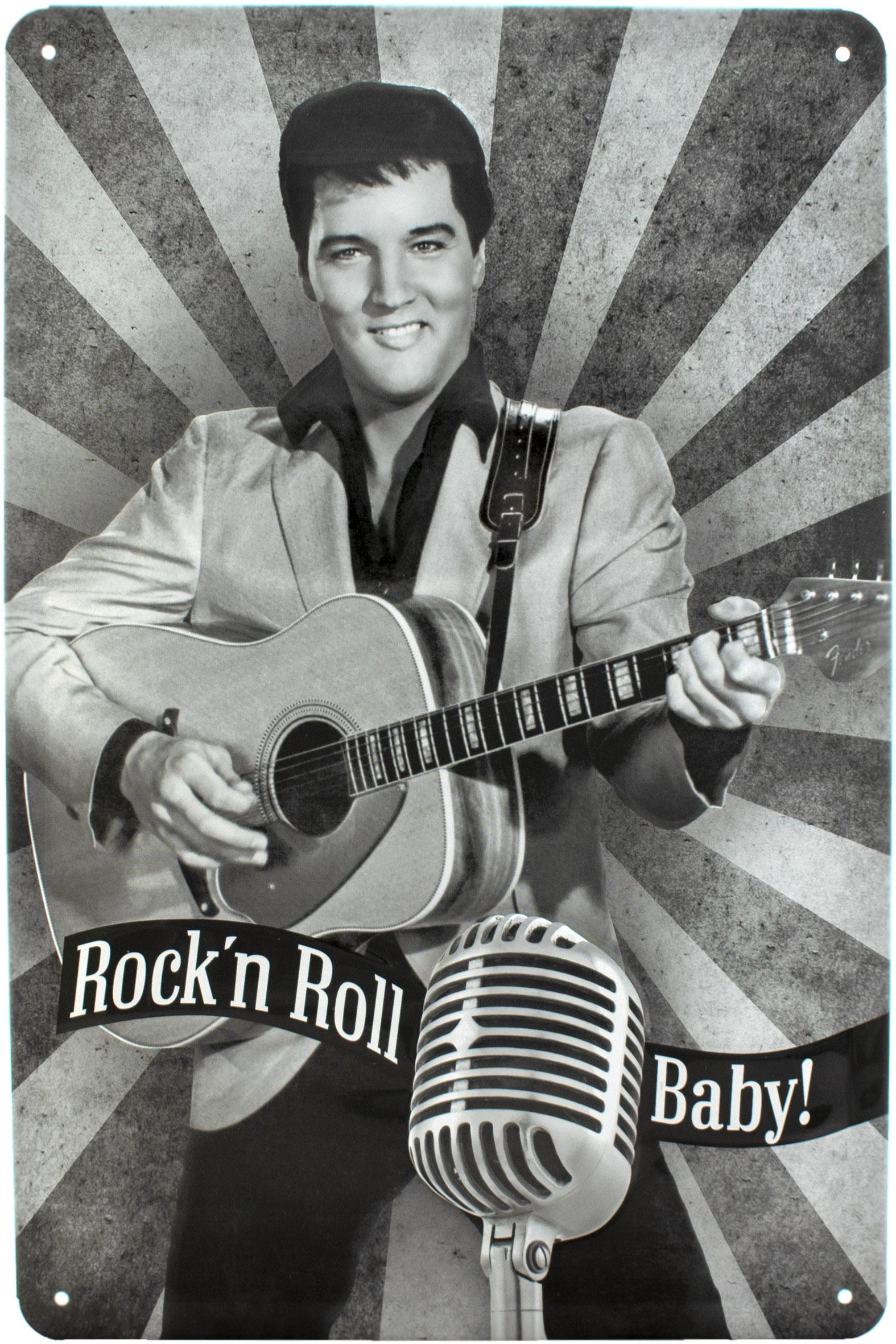 Табличка металлическая Элвис Рок-Н-Ролл Бэби/Elvis Rock'n Roll Baby 20x30 см