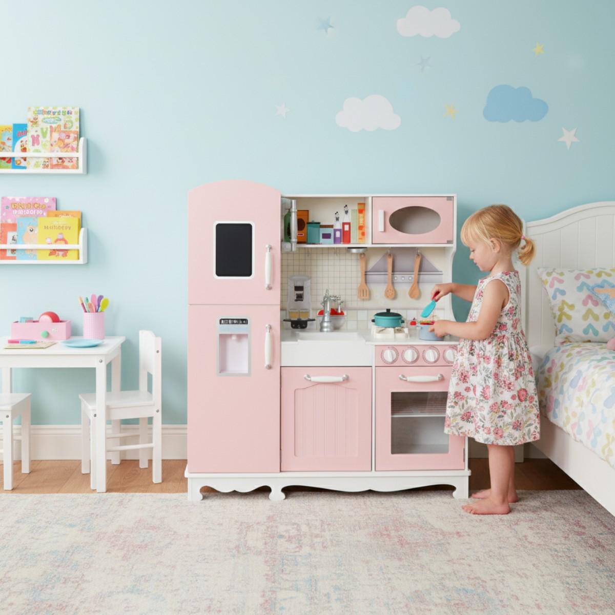 Дитяча кухня Маленький Шеф із плитою та LED-підсвіткою з аксесуарами Pink (2803305465) - фото 6 Дитяча кухня Маленький Шеф із плитою та LED-підсвіткою з аксесуарами Pink (2803305465) - фото 6