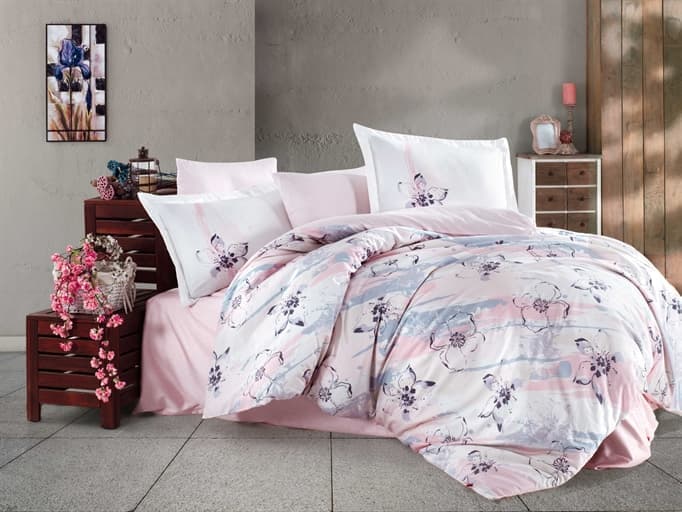 Комплект постельного белья Hobby Exclusive Sateen Brisha 200х220 см Розовый