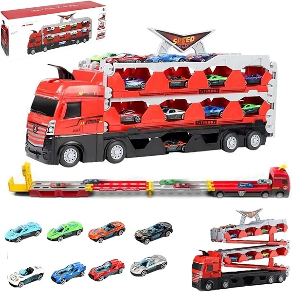 Игровой набор игрушечная фура с раскладной трассой до 2х метров и 8 машинок ( C00388 ) - фото 2 Игровой набор игрушечная фура с раскладной трассой до 2х метров и 8 машинок ( C00388 ) - фото 2