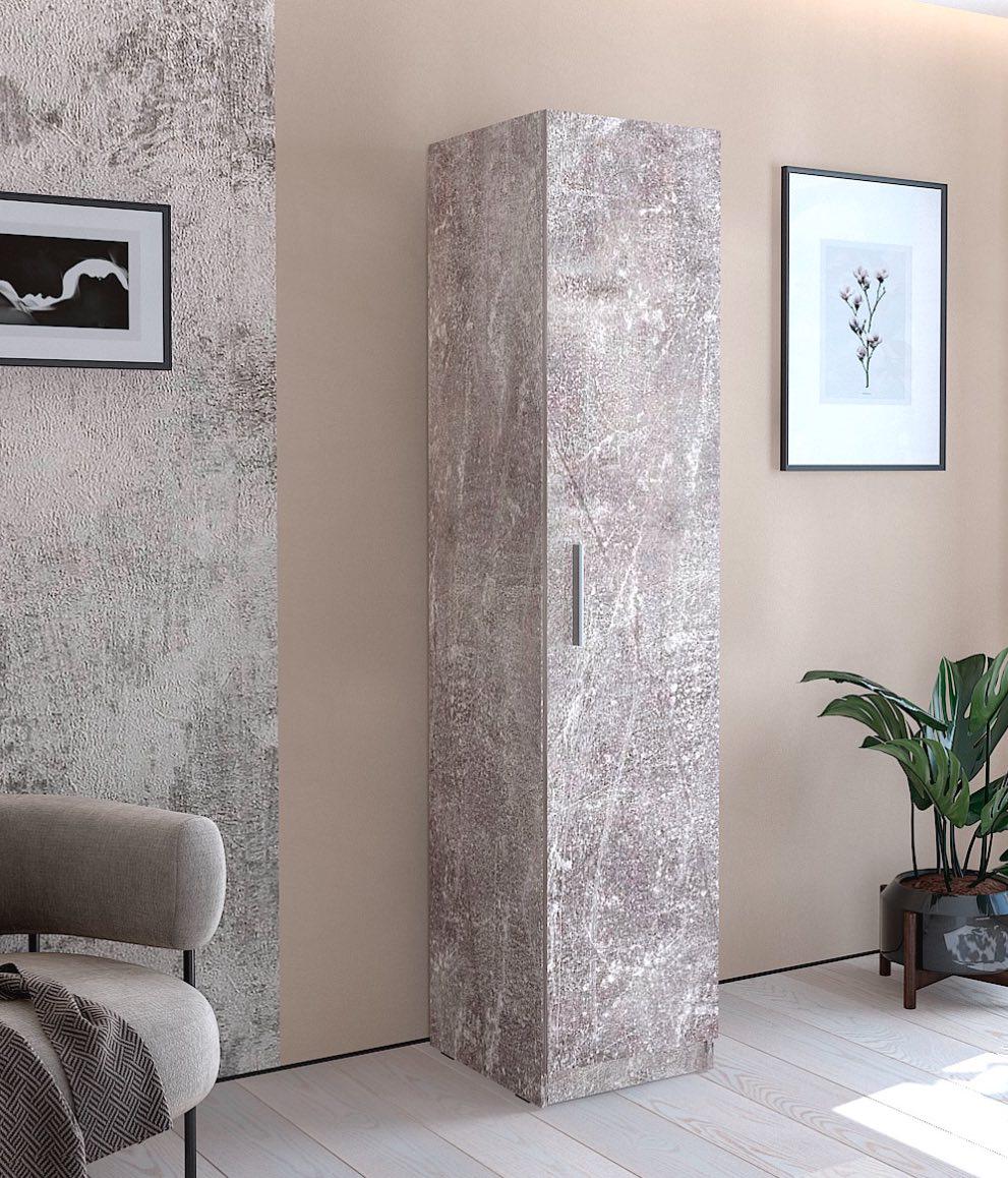 Пенал-шафа з поличками ЛДСП Д 410/В 1900/Г 466 мм Бетон