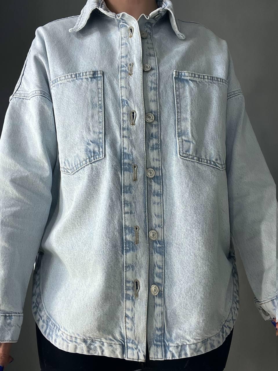 Сорочка жіноча XRAY 2038 джинсова оверсайз S Блакитний - фото 9 Сорочка жіноча XRAY 2038 джинсова оверсайз S Блакитний - фото 9