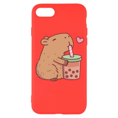 Чехол для iPhone 7 Boba tea capybara