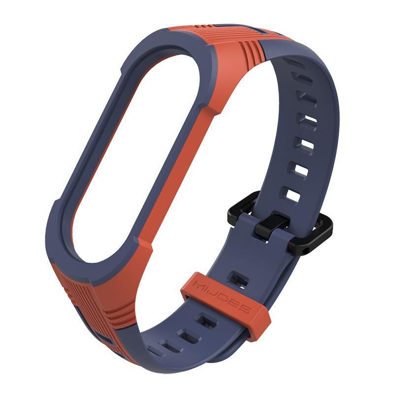 Ремешок для смарт-браслетов MiJobs X-Sport Two-Color для Xiaomi Mi Band 4/3 Оранжевый/Синий (1380P)
