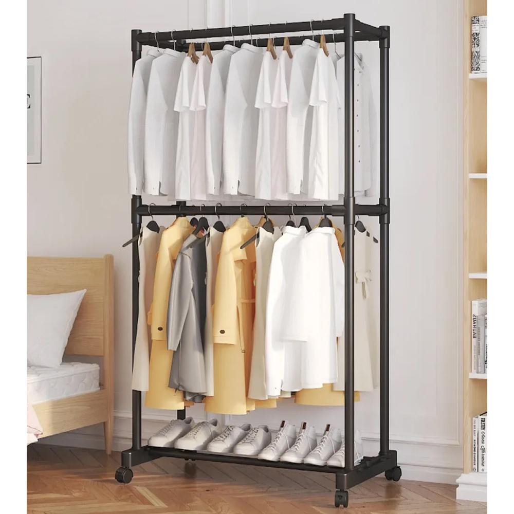 Стойка для одежды и обуви Clothes Rack Double CR-14 двойная Черный (SS-19) - фото 2