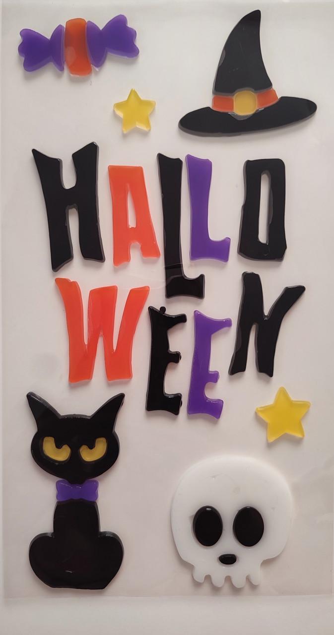 Наклейки на окна двухсторонние Happy Halloween party лист 14х25 см (Б434-1)