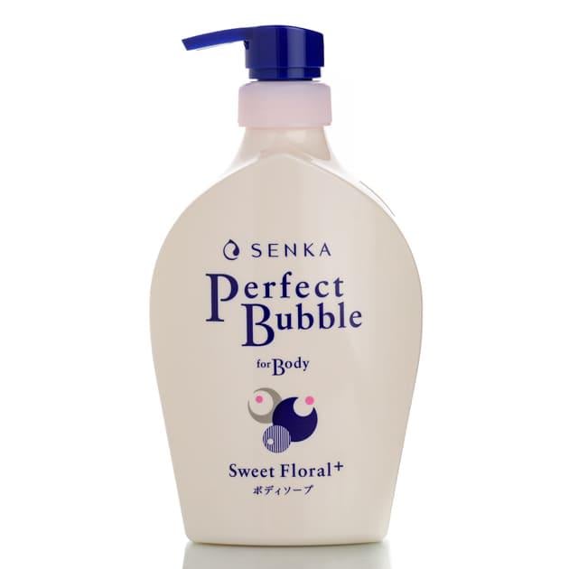 Гель для душа с гиалуроновой кислотой Shiseido Senka Perfect Bubble for Body Floral + 500 мл