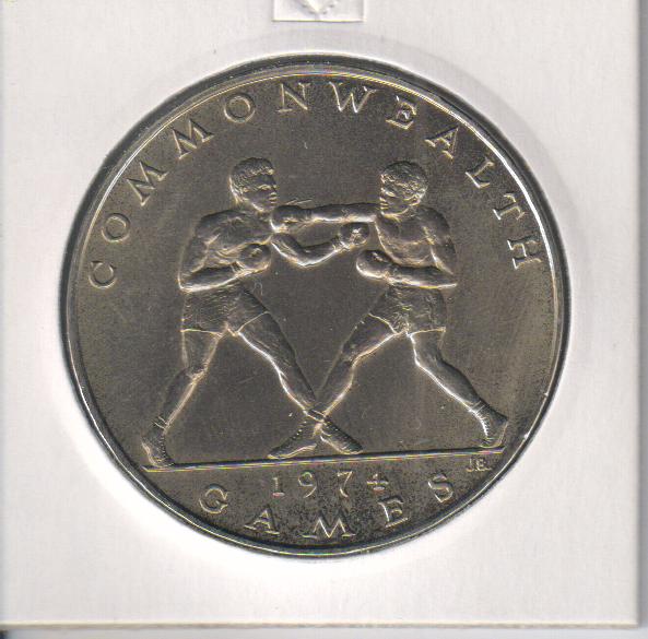 Коллекционная монета Самоа 1 тала 1974 Х Игры Содружества Бокс UNC (KM#18)