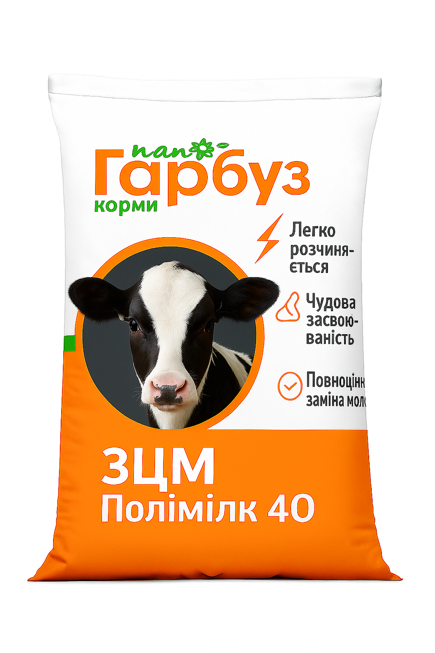 Корм ЗЦМ Полімілк 40 Пан Гарбуз для телят від 40 днів життя 25 кг (35472450) Корм ЗЦМ Полімілк 40 Пан Гарбуз для телят від 40 днів життя 25 кг (35472450)