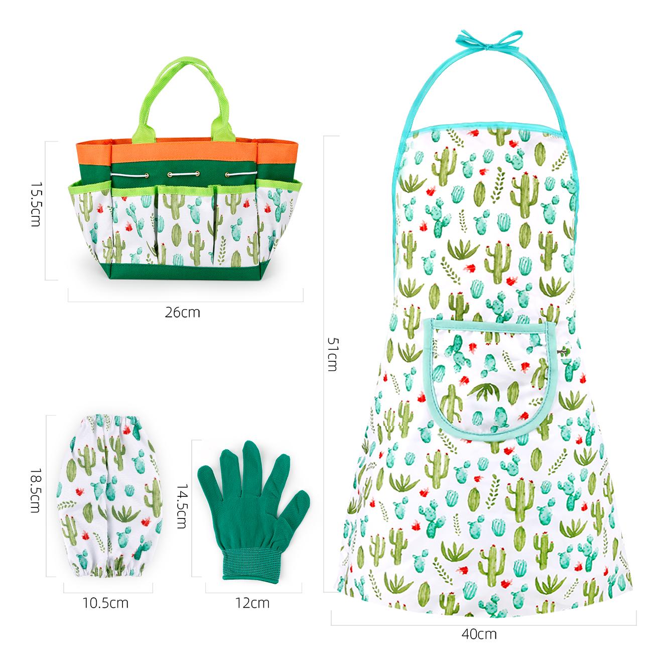 Дитячий ігровий набір інструментів для дачі Маленький садівник сумка-органайзер/фартух/лійка 18 пр. Зелений - фото 3