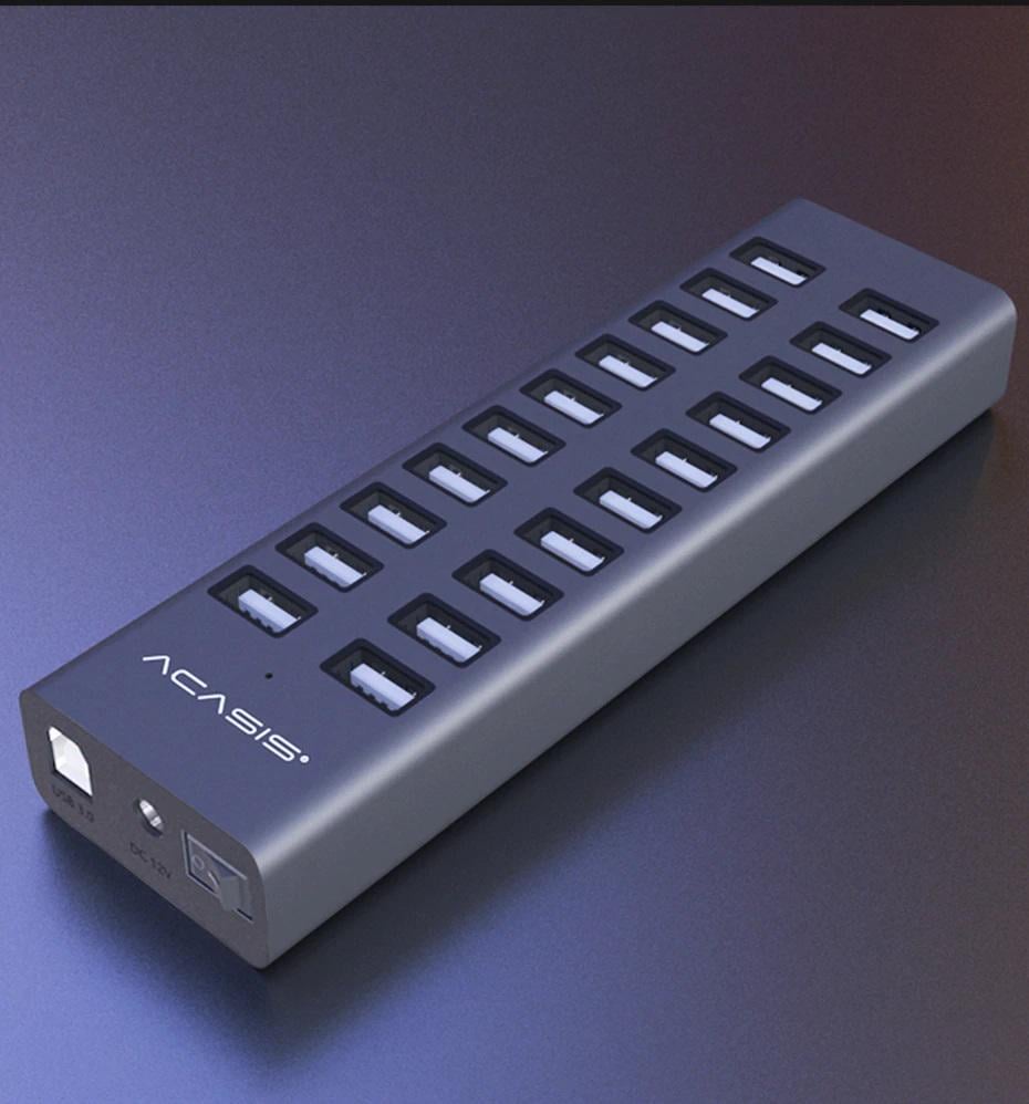 Активний USB hub Acasis H037 на 20 USB портів Сірий (1282) - фото 5