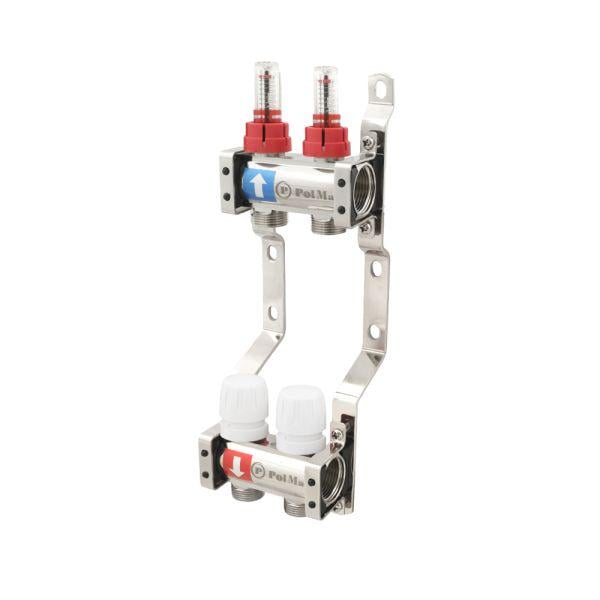 Коллектор PLM 1"x3/4" 2 выхода с термоклапанами и расходомерами PBMF102 (37311911)