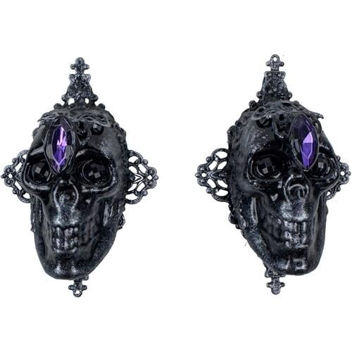 Серьги Seta Decor 25-659SL-VT Королева Агата с черепами