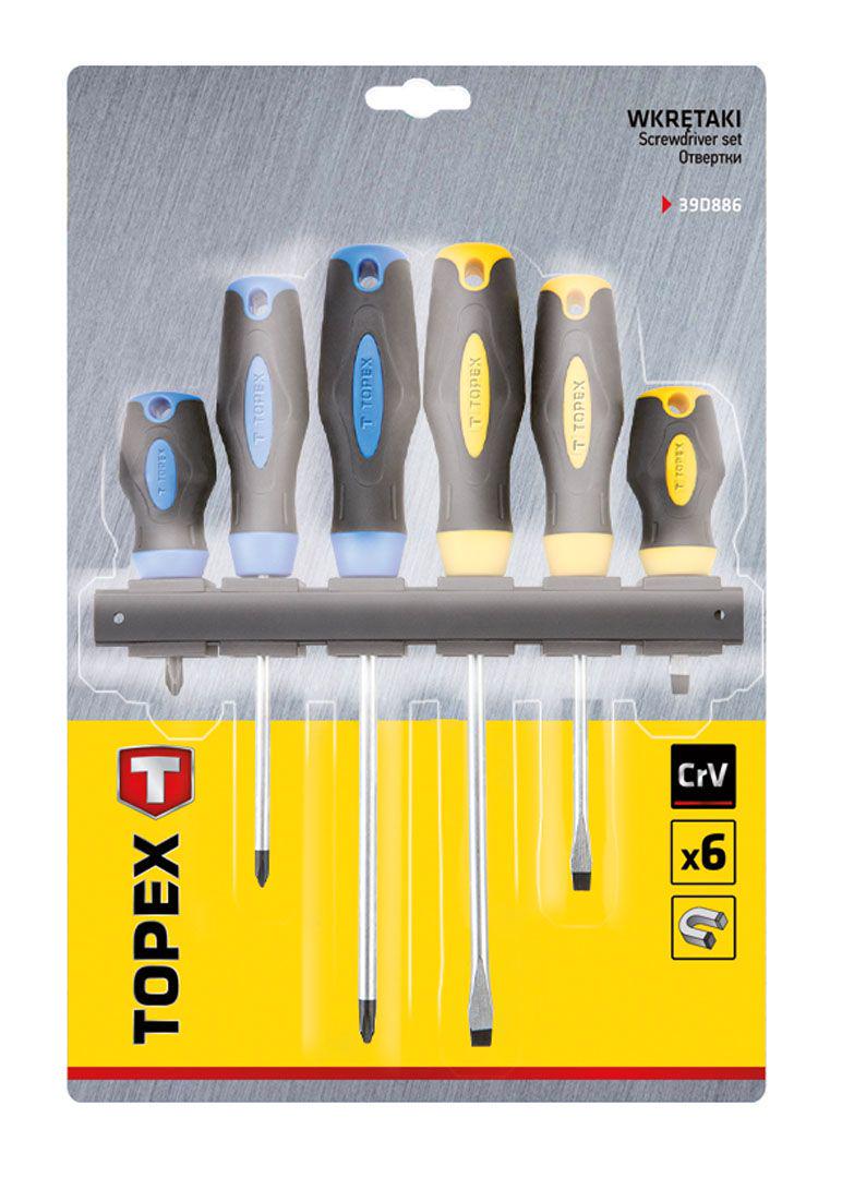 Набор магнитных отверток Topex PH/SL 6 шт. (23661) - фото 2