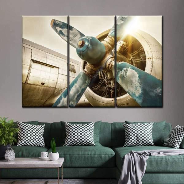 Модульная картина KIL Art Воздушный винт из трех частей 128x81 см (M3_L_83)