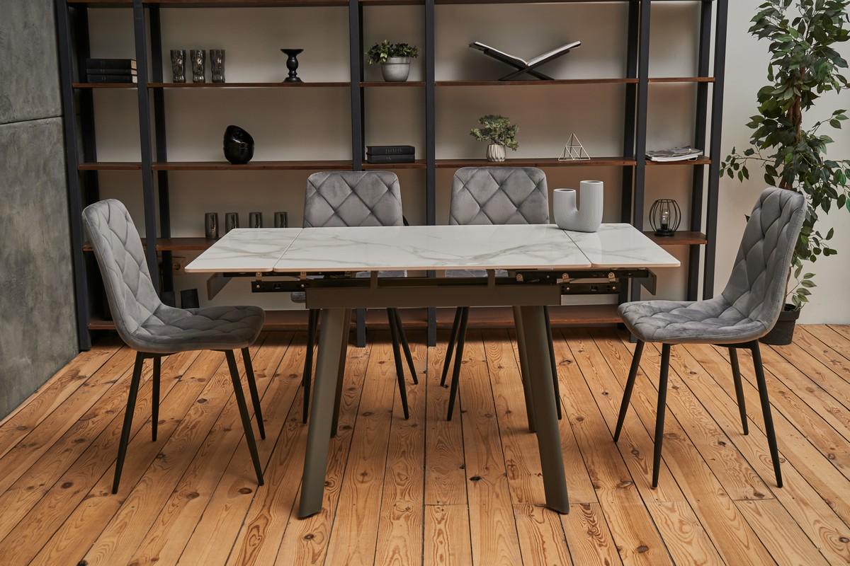 Стіл обідній розсувний Ветро 900-1400x750x750 мм Каса вайт/Сірий (TМ-80) - фото 9 Стіл обідній розсувний Ветро 900-1400x750x750 мм Каса вайт/Сірий (TМ-80) - фото 9