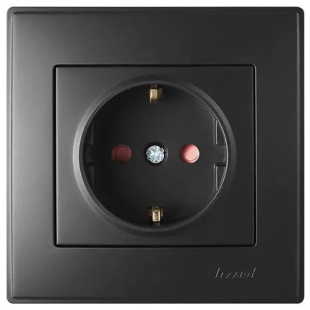 Розетка с защитой от детей Lezard LESYA Антрацит (705-4242-124)