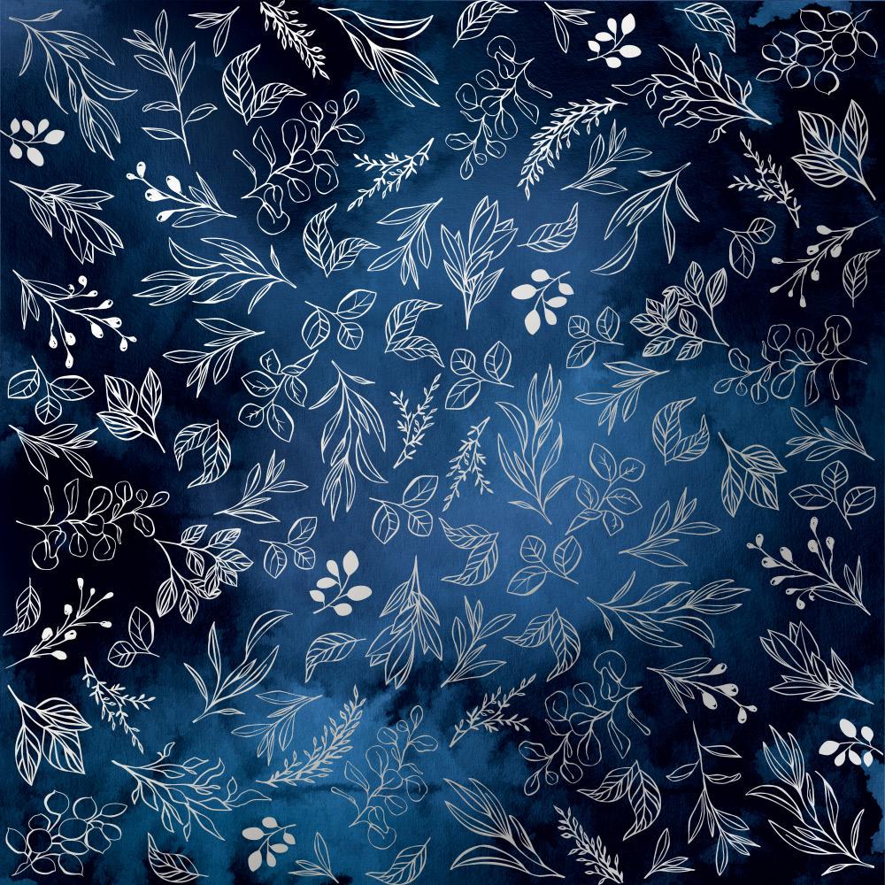 Лист бумаги односторонний Silver Branches с серебряным тиснением 30,5х30,5 см Night Garden
