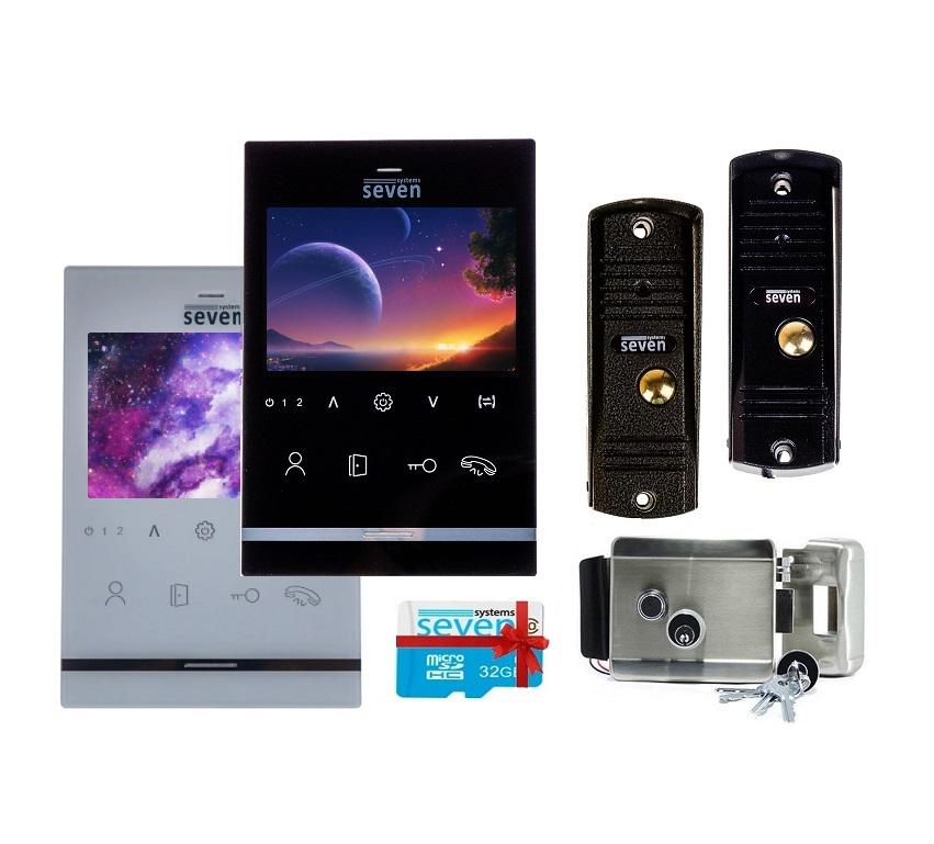 Комплект видеодомофона SEVEN DP-7542 Kit с экраном 4" электромеханический замок флешка 32 Gb (01894)